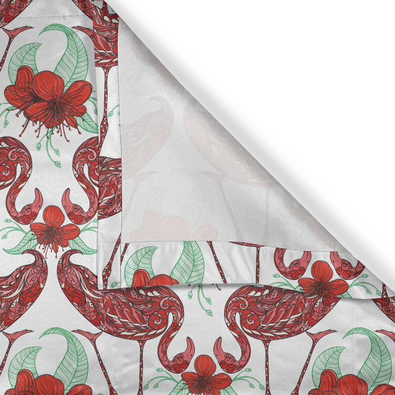 Rideau décoratif à 2 panneaux avec œillets 50 po Bay Isle Home ™ Flamingo, L 50 po x L 84 po