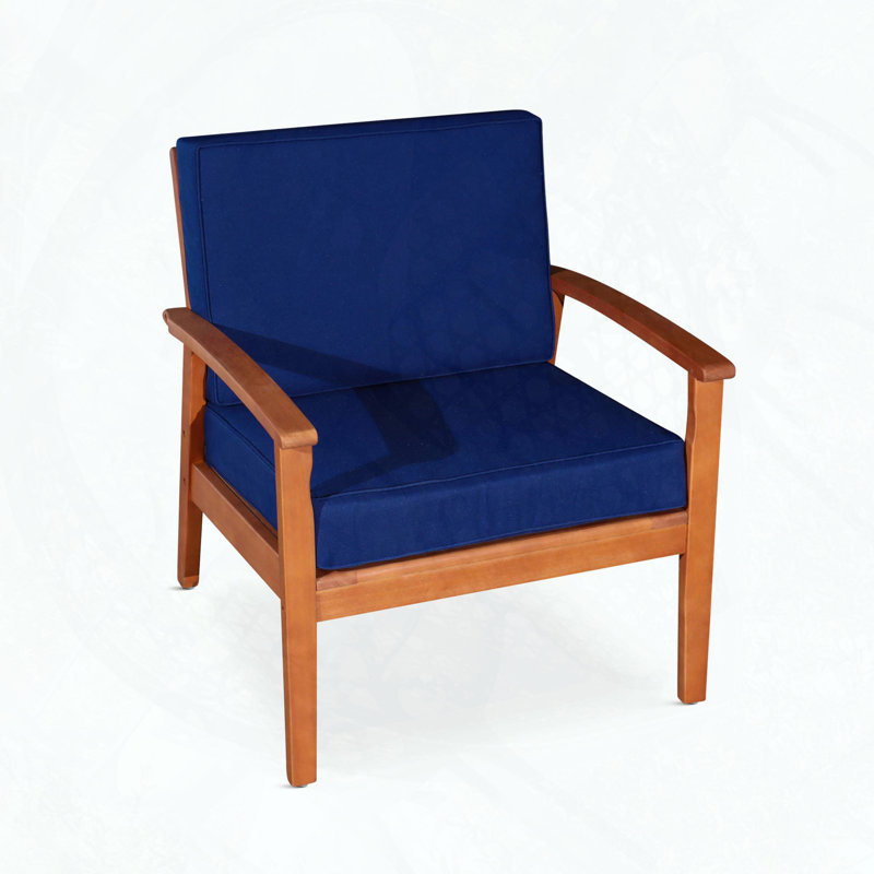Chaise longue avec coussins Deep Eucalyptus, Naturel