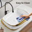 Modern Ceramic Vessel Sink with Elegant Gold Rim, Above Counter Installation