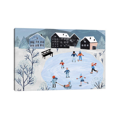 Snowy Village Collection A by Melissa Wang - Wrapped Canvas Painting
