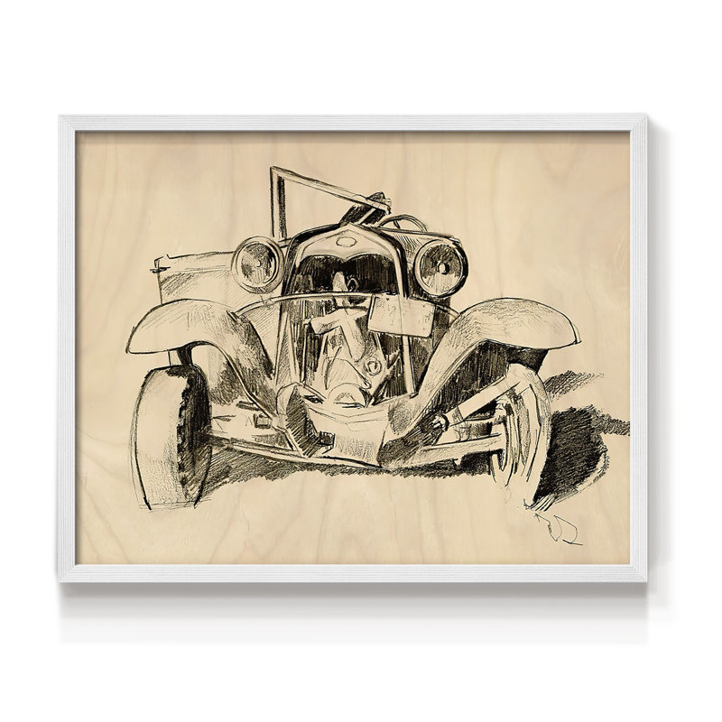 Model A Lines I - Reproduction encadrée - Restickable, H 8 po x l 10 po, Blanc