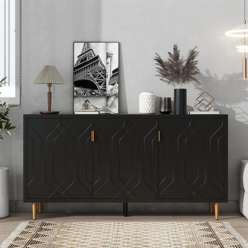  Lakedrick 65'' Console Table,Storage Cabinet with 3 Doors and Adjustable Shelves,Modern TV Stand，Sideboard,buffet cabinet