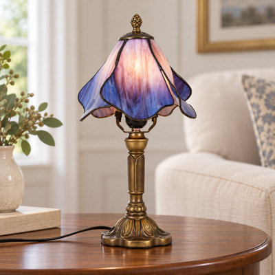 Lampe de table florale de style Tiffany 15 "à 1 lumière (ampoule incluse)