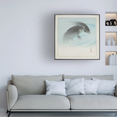 Ohara Koson Two Carps, Pre-1912 Canvas Art
