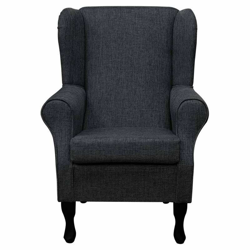 74cm Wide Tufted Wingback Chair, Black