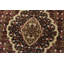 Tapis rouge / brun en laine noué à la main de conception unique 4 pi 1 po x 6 pi 1 po