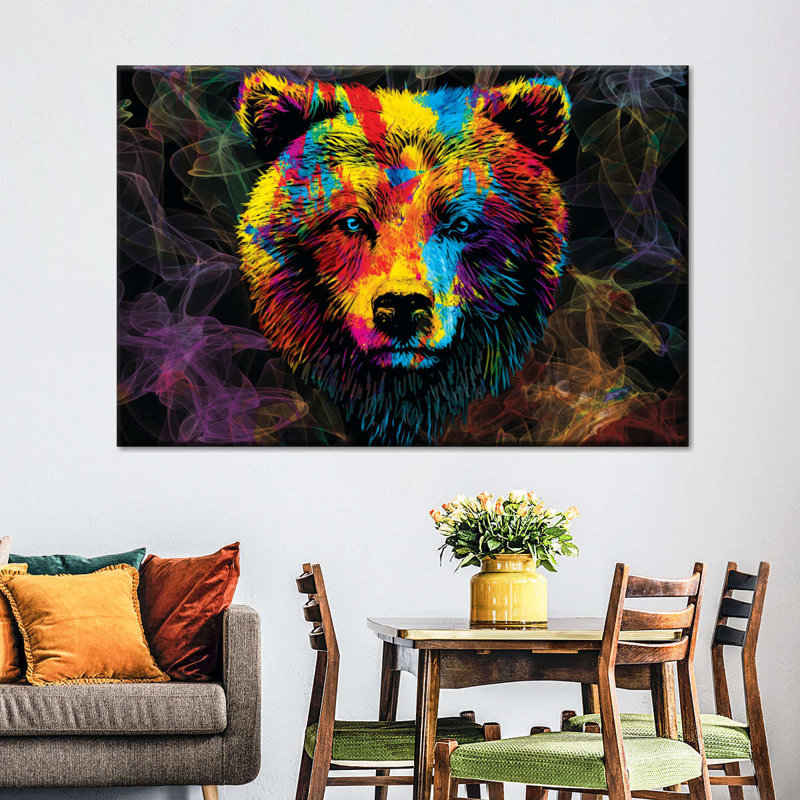 «Grizzly Bear Smoky Color Bear» sur toile, H 8 po x l 12 po x P 1 po