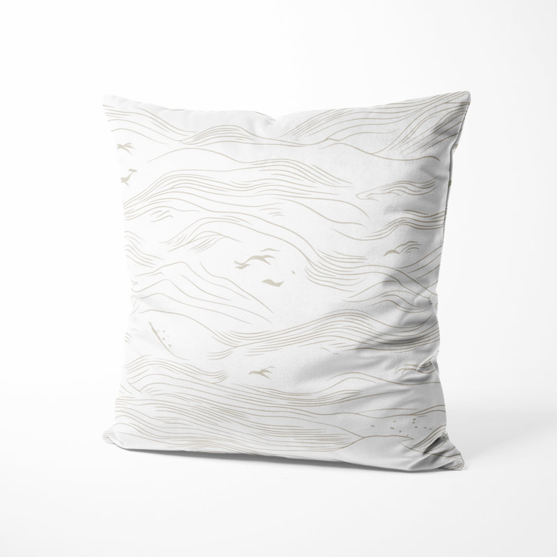 Coussin décoratif abstrait canapé - Coussin beige, H 20 po x l 20 po