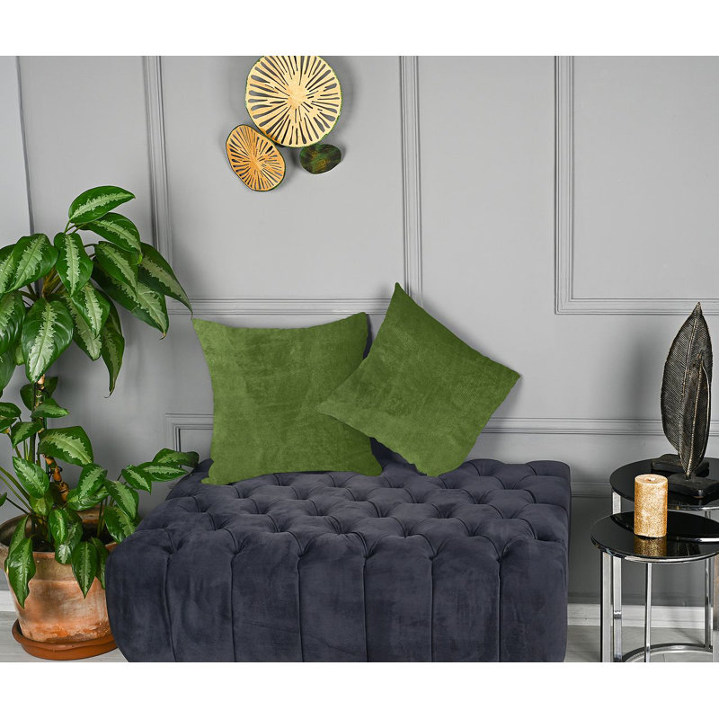 Matte Velvet Cushion Cover - 1 Pc, 41cm x 41cm, Olive