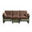77"Wide Modern Double Layered Chenille and PU Power Recliner Sofa 3 Seater Couch with USB and Type-C Ports,Brown-120843449