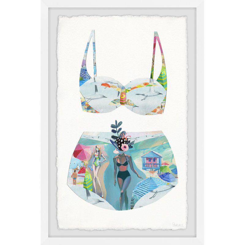 Chilling Babe Swimsuit by Parvez Taj - Single Picture Frame Painting, 30cm H x 20cm W