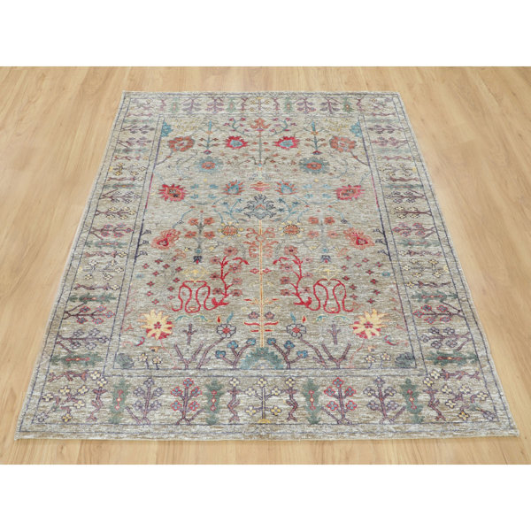Grand Tapis Noué Main Bleu Pastel 250x350 Cm - Style Royal Peking - Laine 100%