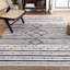 Tapis rayé kilim 204 ivoire / noir STK204A-307745576