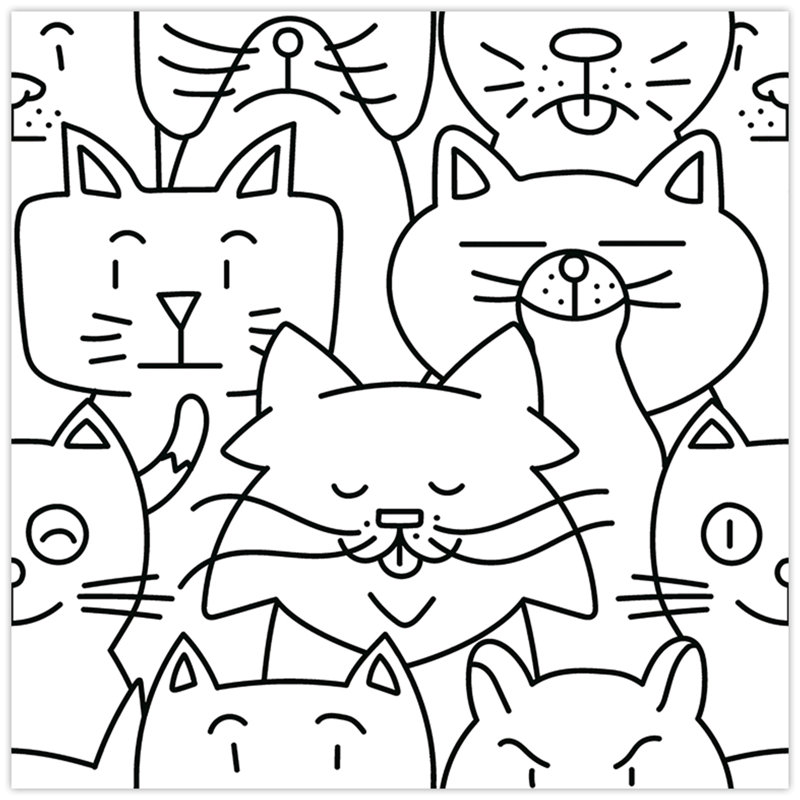 Oh My Cat 10" x 10" Porcelain Patterned Wall & Floor Tile