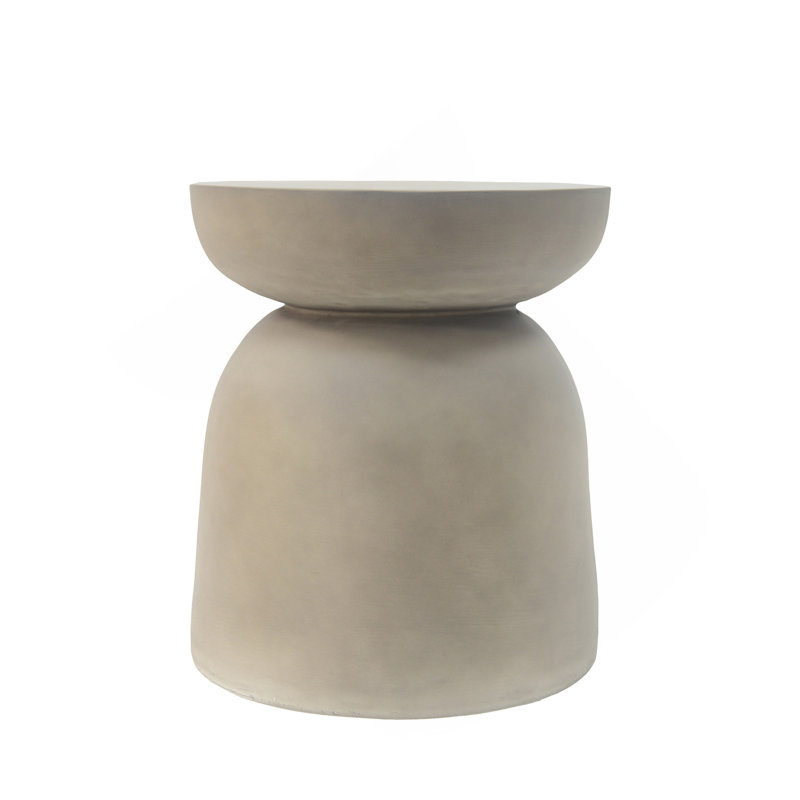 Table d'appoint extérieure ronde / ronde, table d'appoint de salon, gris clair