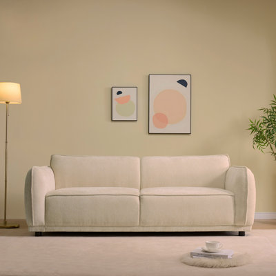 84" Round Arm 3 Seater Modern Upholstered Sofa
