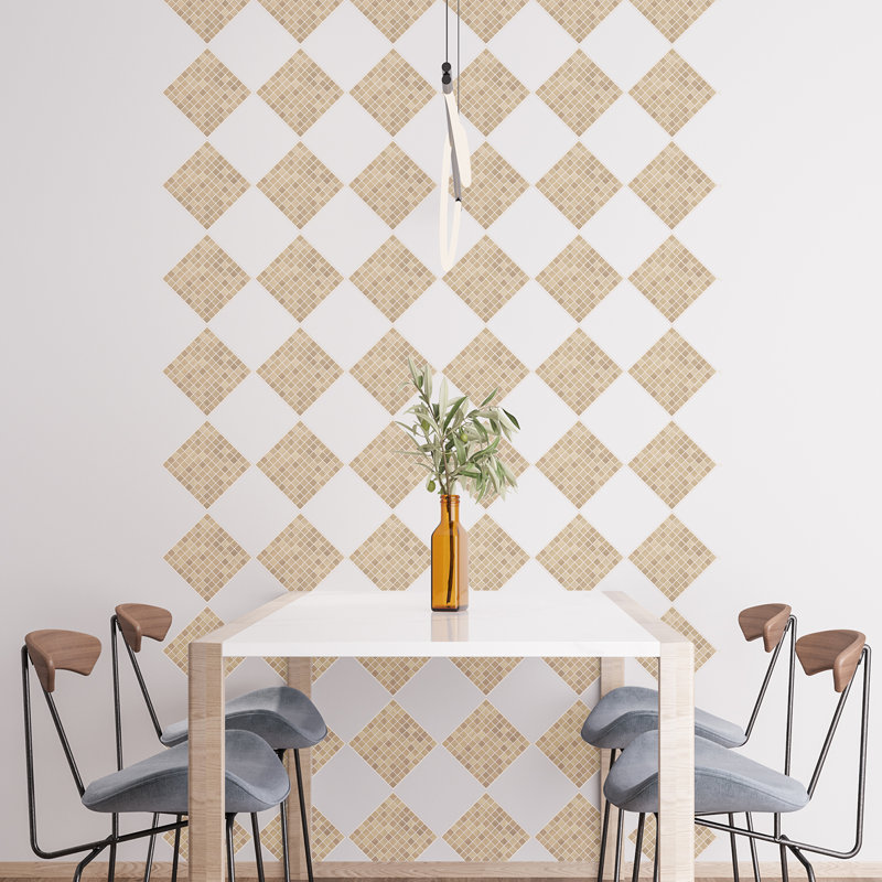 Edip 15cm W x 15cm L Vinyl Peel and Stick Mosaic Tile, Pink