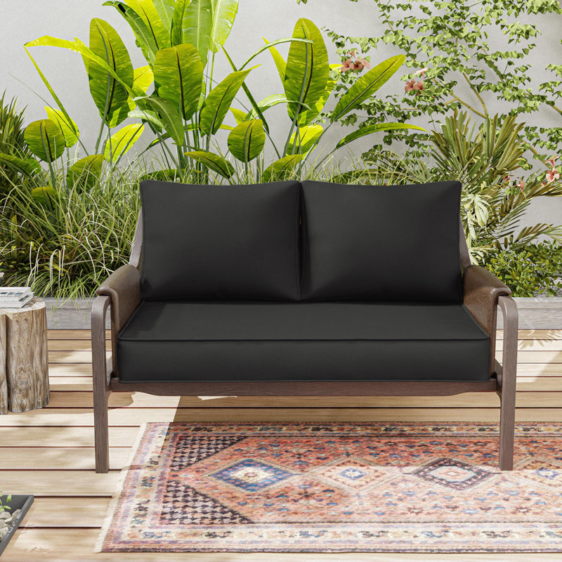 3-Piece Outdoor 5" Replacement Cushion Set Seat/Back Cushion，Only cushions, Black
