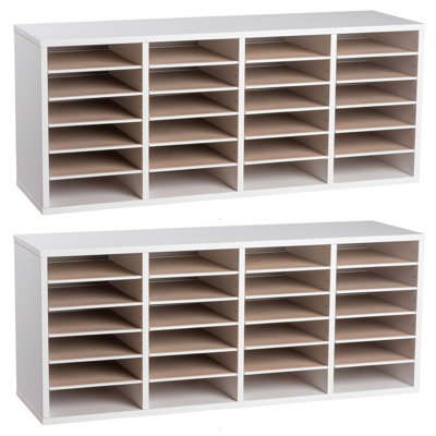 Wood Adjustable 24 Compartment Literature Organizer