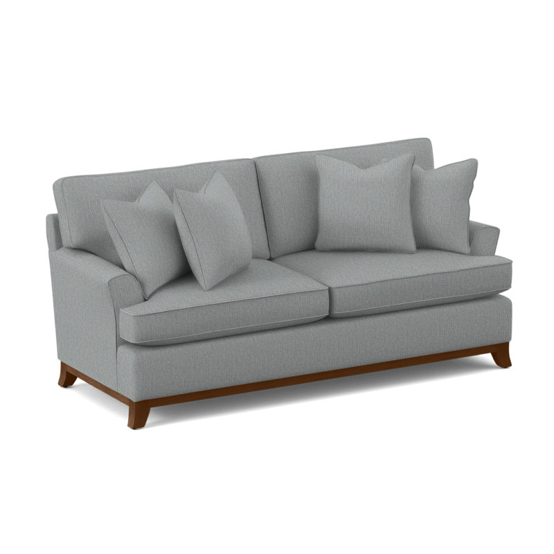Oaks Way 84" Flared Arm Sofa with Reversible Cushions, Air Dream Mattress, Basic Grey; 0317-83, Frost White Finish