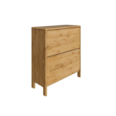 18 Pair Solid Wood Shoe Storage Cabinet