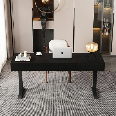 70.87" Gray+Black Rectangular Manufactured Wood+Carbon Steel with 3 drawers desk