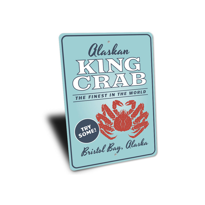 Plaque en aluminium crabe royal d'Alaska, H 14 po x l 10 po x P 0,04 po