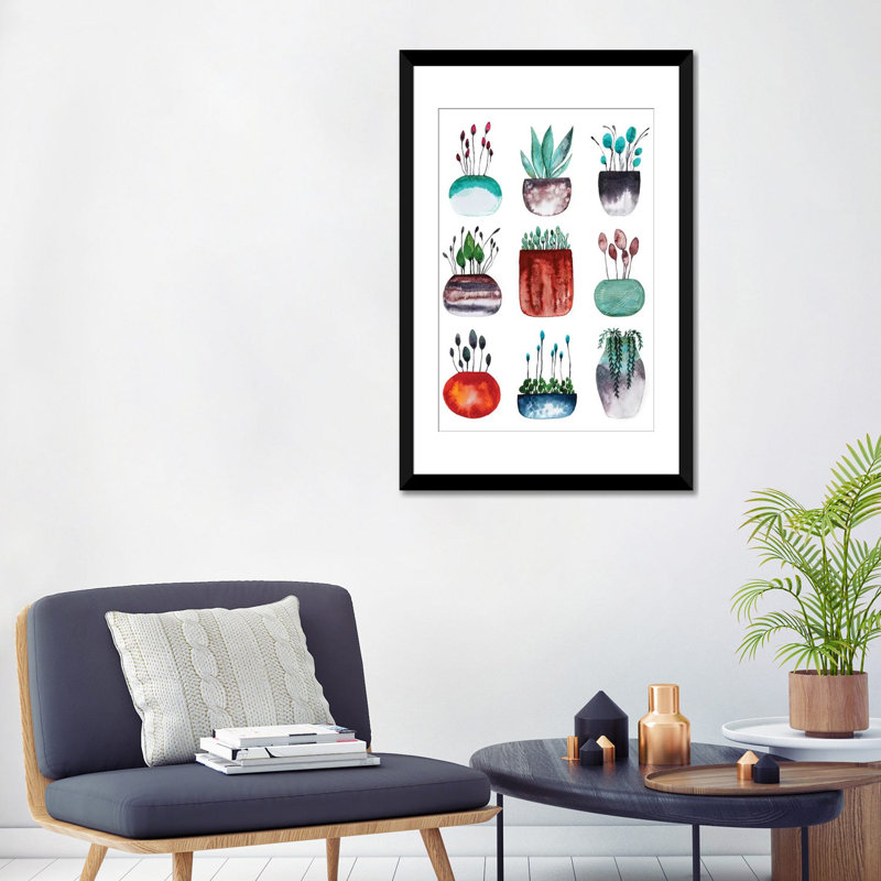 « tiny collection » sur toile, H 32 po x l 24 po x P 1 po, Papier d'art encadré noir, Blanc