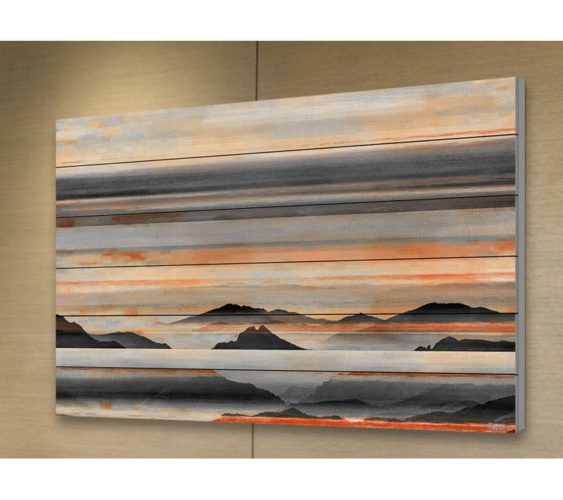 «Anim Desert Mountains», impression sur bois blanc, H 12 po x l 18 po x P 1,5 po