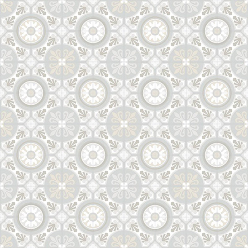 White Grey Designer Non Slip Vinyl Flooring For LivingRoom, Kitchen, 2.0mm Cushion Backed Vinyl Sheet  400cm X 200cm