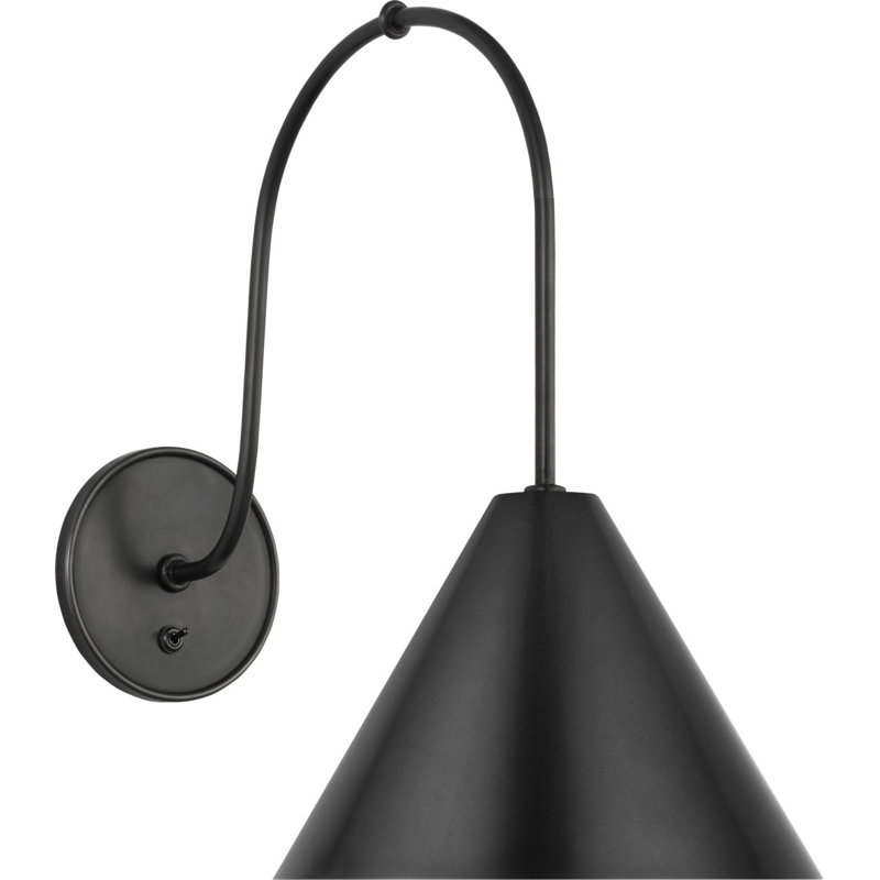 Malia 14" Arched Wall Light with Shade, Bronze
