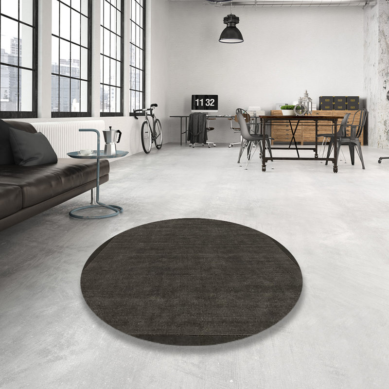 Tapis 100% moderne de style Mid-Century 425 lavable à la machine, Rond 3 pi