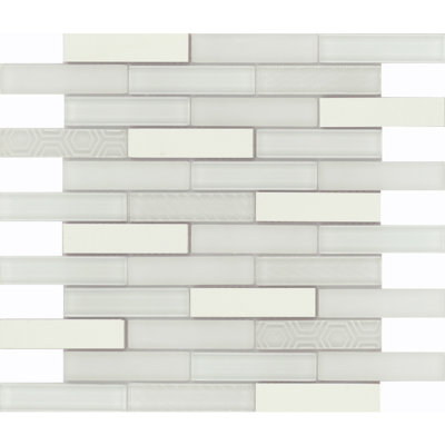 Volare Cieli 12 in. x 12 in. Glossy/Matte Glass Wall Tile (7.65 sq. ft./Case)