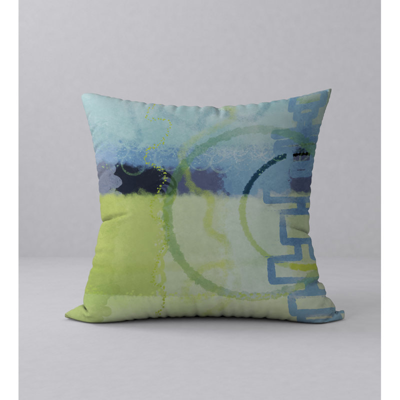 Abstract Throw Pillow, 18" H x 18" W