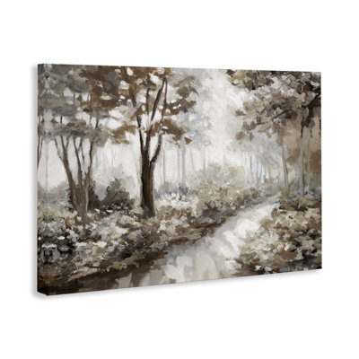 Art mural sur toile Misty Forest Stream, design par Nan