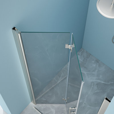 Brushed Nickel Fold Shower Door With 36"W X 72"H Tempered Glass - Water-Repellent, Space Saving, Adjustable Feature Water-, Utilizing, Function