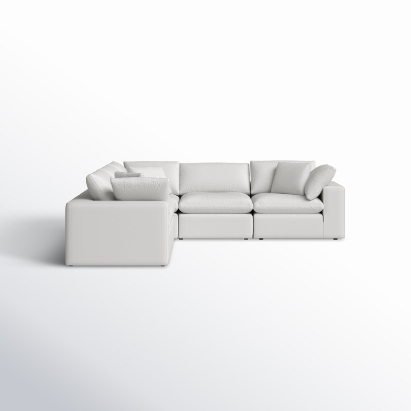 5 - Piece Performance Fabric Modular Sectional, White Livesmart®