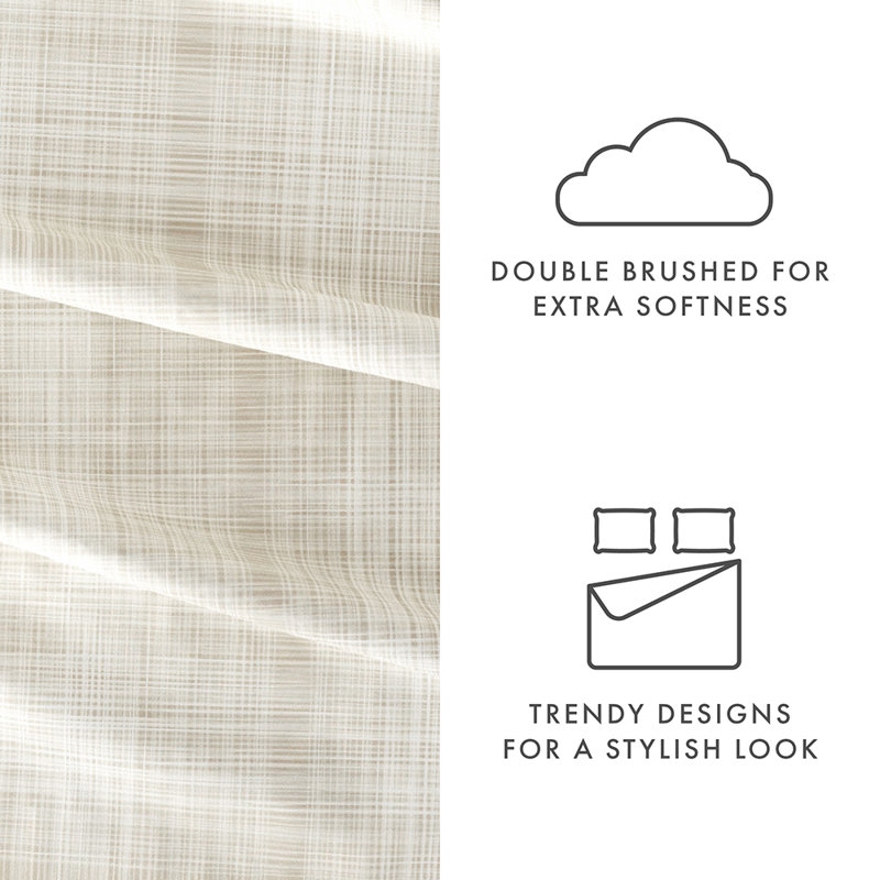 Sheet Set Solid Microfiber Ultra Soft Bedding, Queen Sheet Set with 2 Pillowcases, Ray Geometric
