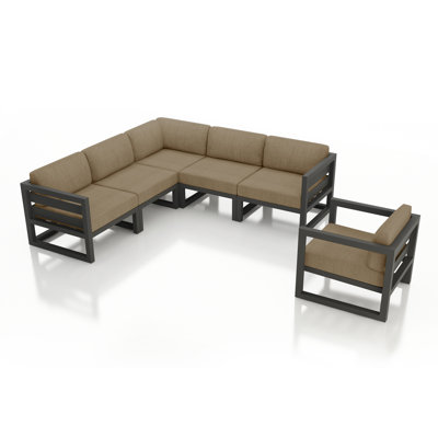 Avion 6 Piece Sectional Set - Black