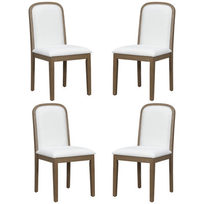 Ensemble de chaises de salle à manger de style rétro avec 4 chaises rembourrées pour la salle à manger et le salon