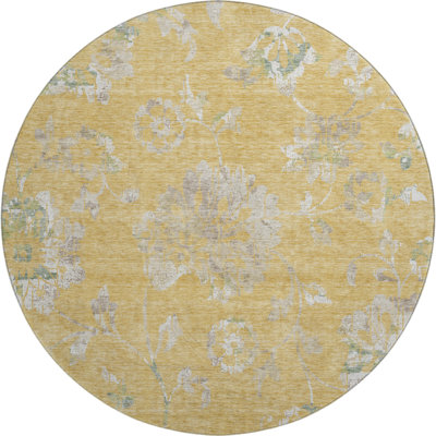 Premium Machine Washable Prisco Gold Rug