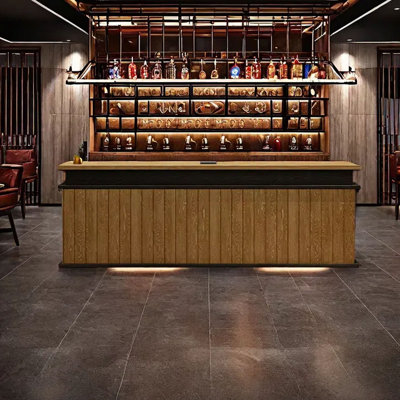 Bar Counter with Wine Storage & Cabinet, Reception Bar Table for Home & Commercial Use by Artistic Soul XKX Premium Furniture