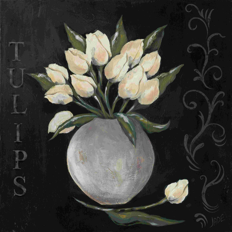 Tulipes blanches, H 12 po x l 12 po