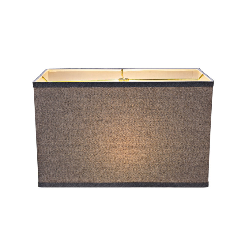 10'' H x 16'' W Linen Rectangle Lamp Shade, Dark Gray