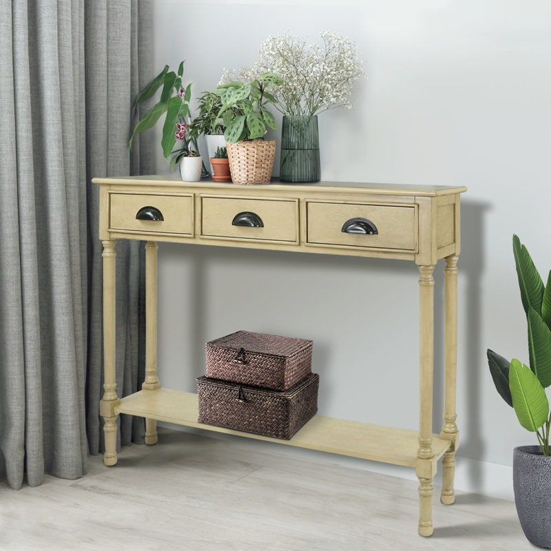 Pearsall 39.5'' Solid Wood Console Table, Sahara