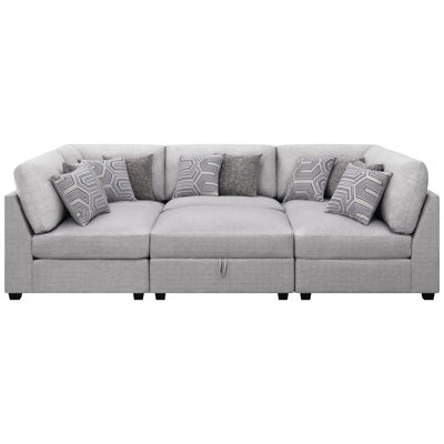 Lafayette Grey 6-piece Upholstered Sectional Sofa