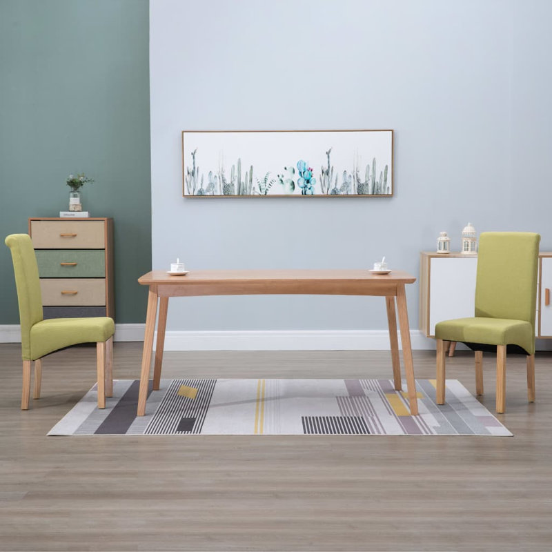 Chaise d'appoint rembourrée avec structure en bois, Vert, 2