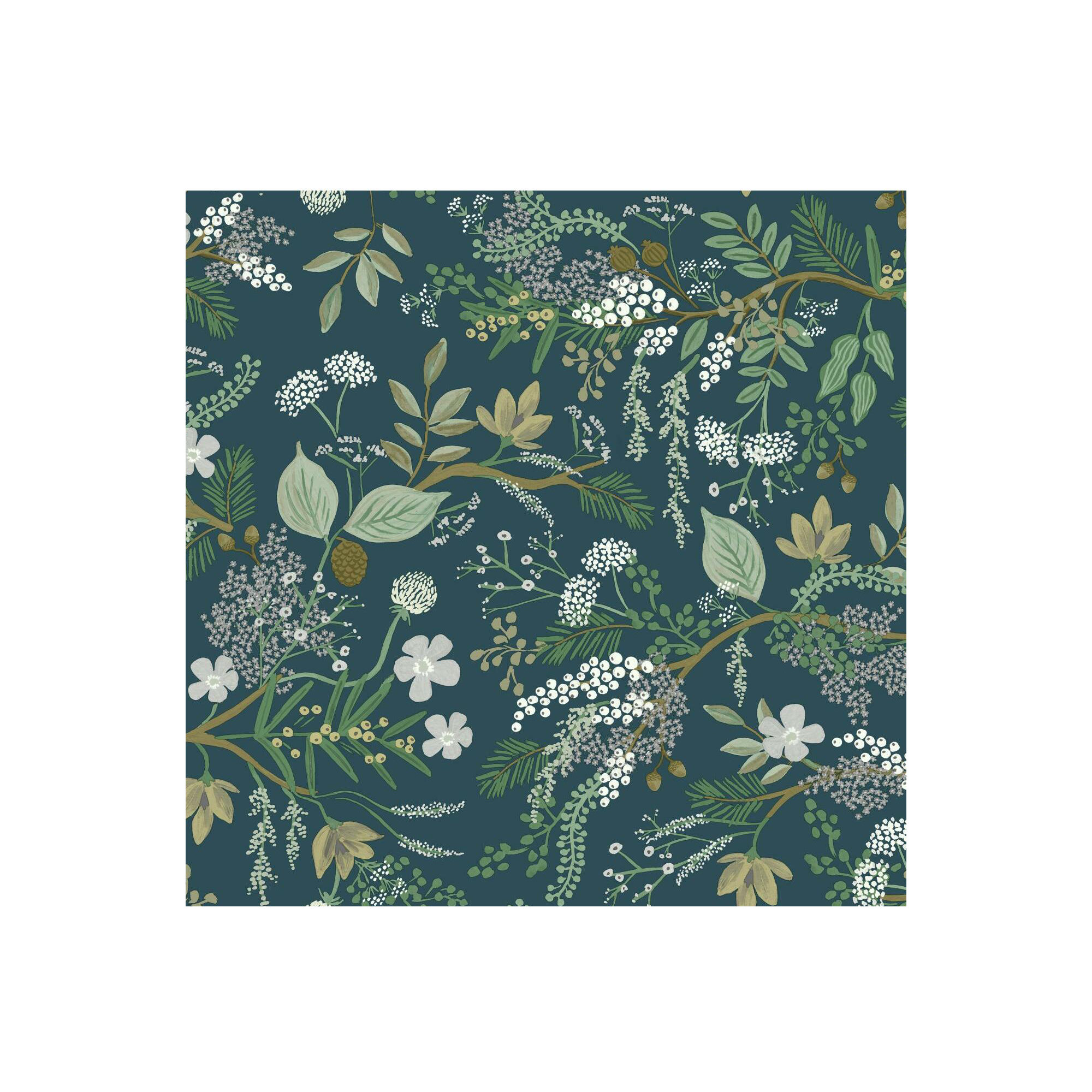 Rifle Paper Co. Juniper Forest 20' L x 27" W Peel and Stick Wallpaper, Green
