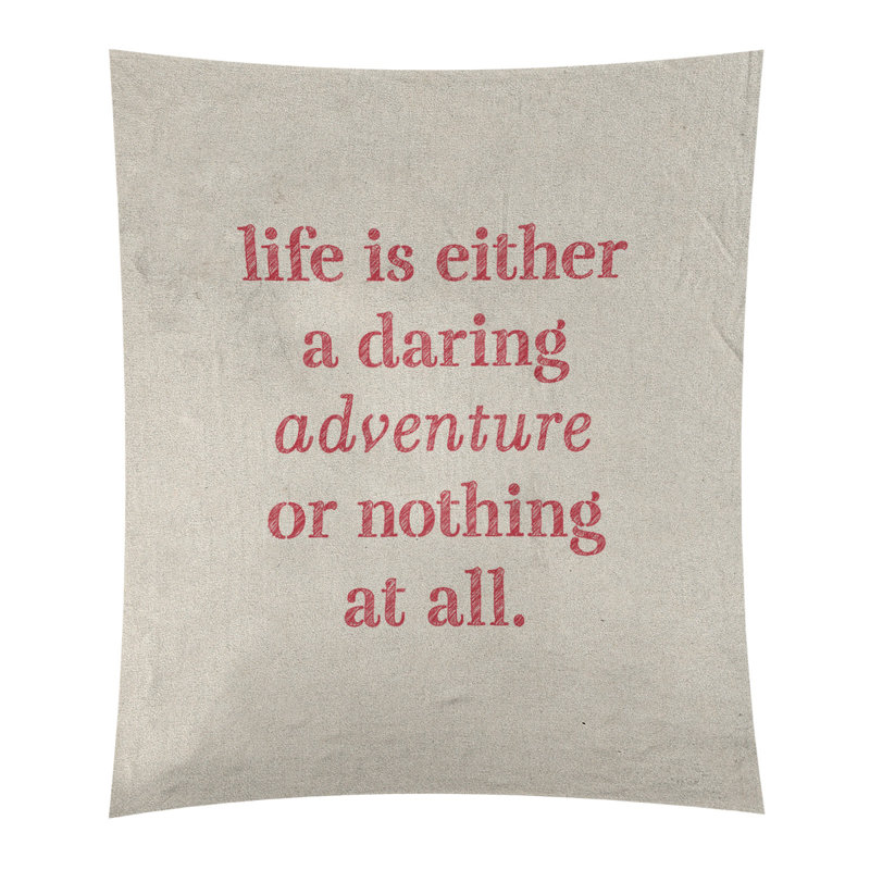 Tapisserie en polyester "life quote" adventure, H 104 po x l 88 po, Blanc / rouge