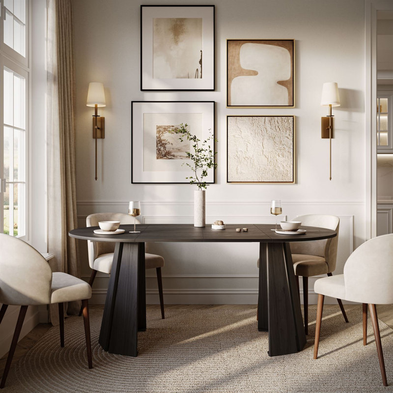 Extendable Dining Table, Graphite black